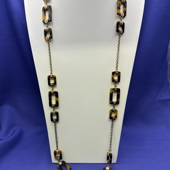 Ralph Lauren Tortoise and Silver Chain Necklace - Picture 12 of 14